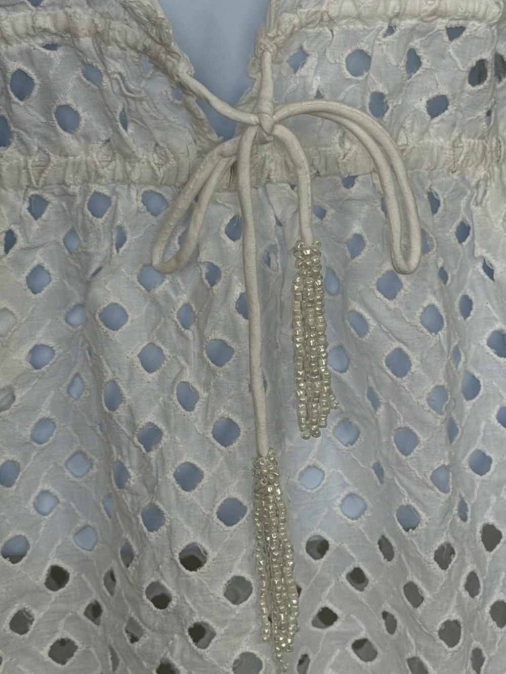 Blue Island White Eyelet Cover Up Small Cotton Beach Dress NWT - Picture 3 of 6